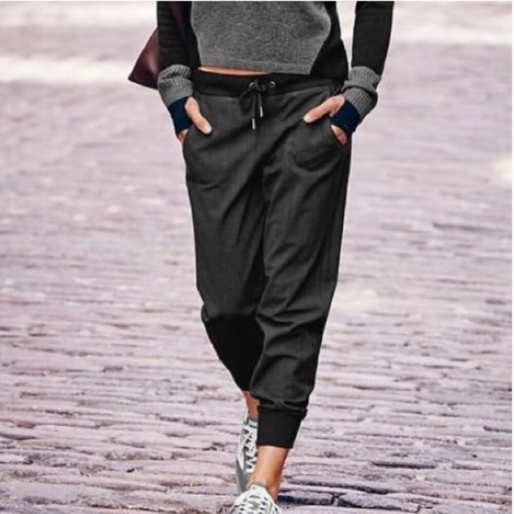Athleta Wool City Joggers Black Heather‎ Sz 0 #35C